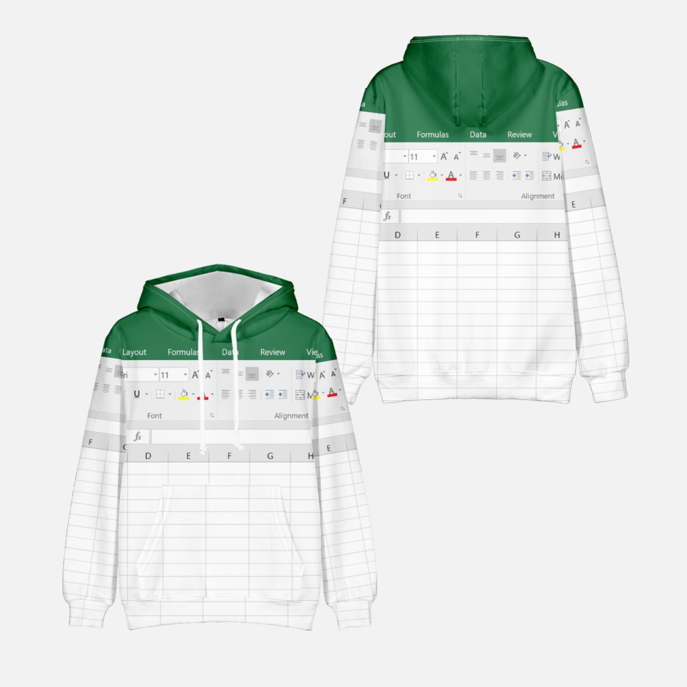 Casual Excel Hoodie Für Männer – 3D Printing Online Service Bewertung und Preis