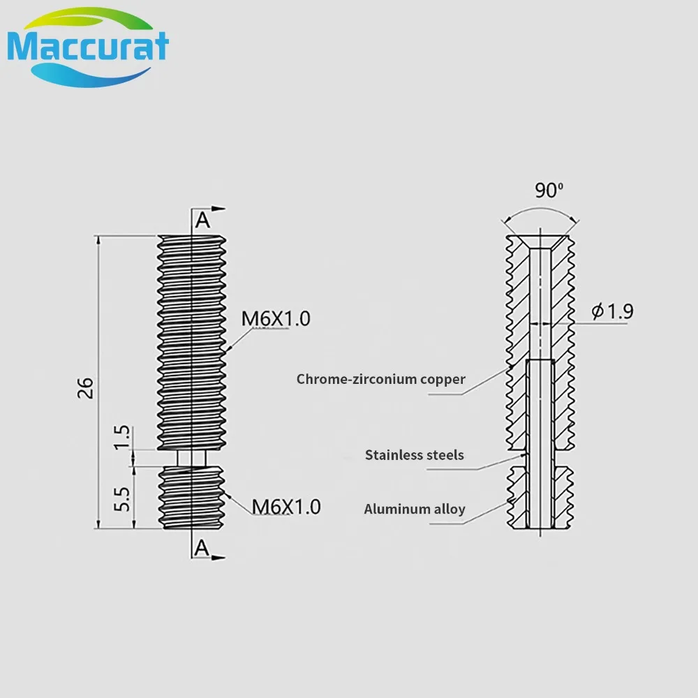 MK8 Throat Kupfer Titanlegieru – 3D Printing Industry Bewertung und Preis
